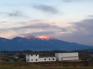 夕日の浅間山